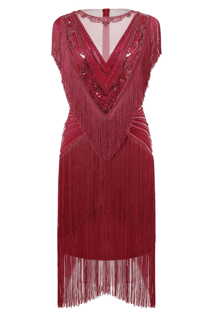 Radiant Sequin-Embellished Fringe Flapper Dress - Babeyond UK