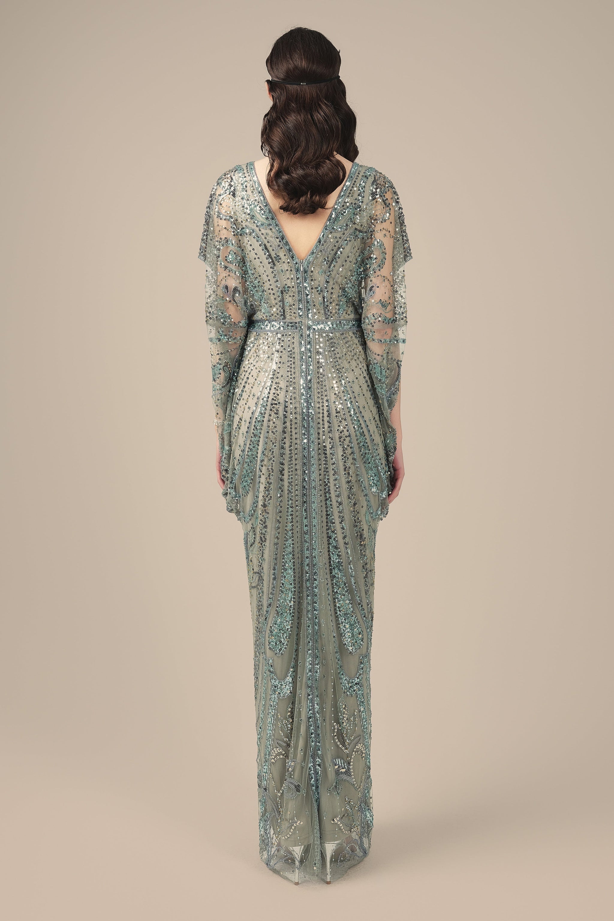 Shop Evening Gowns - Batwing Sleeve Sequin Dress | BABEYOND  Babeyond UK