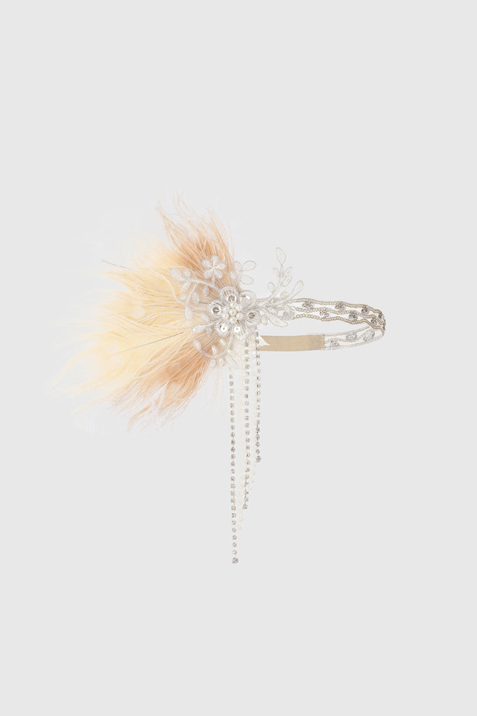 Rhinestone Chain Floral Flapper Headband - Babeyond UK