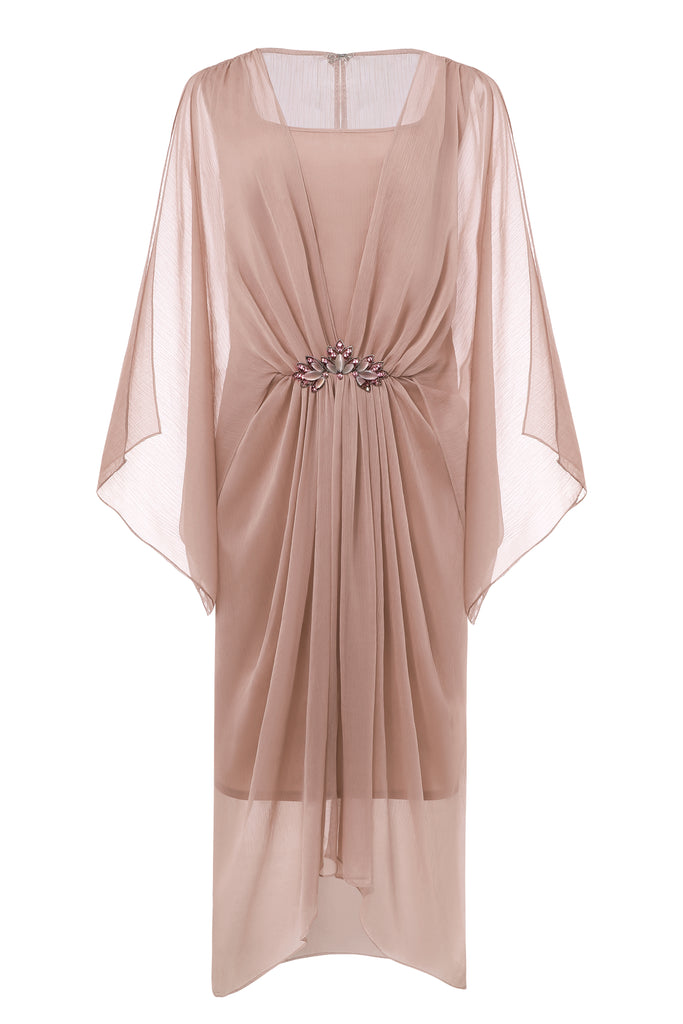 Stylish Batwing Sleeves Pleated Day Dress - Babeyond UK