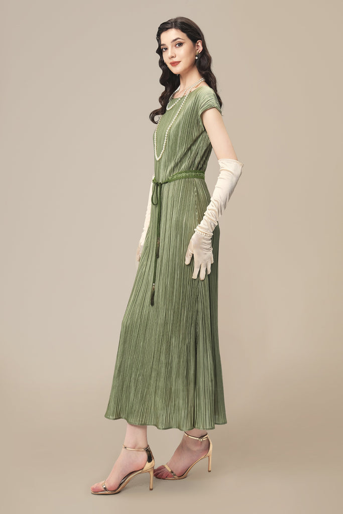 Tea Hour Ripple Pleated Day Dress - Babeyond UK