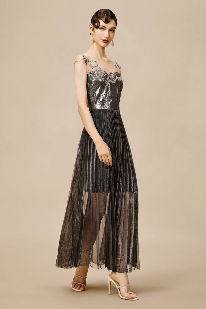 The Story of an Awakening Sequins Pleating Flapper Dress - Babeyond UK