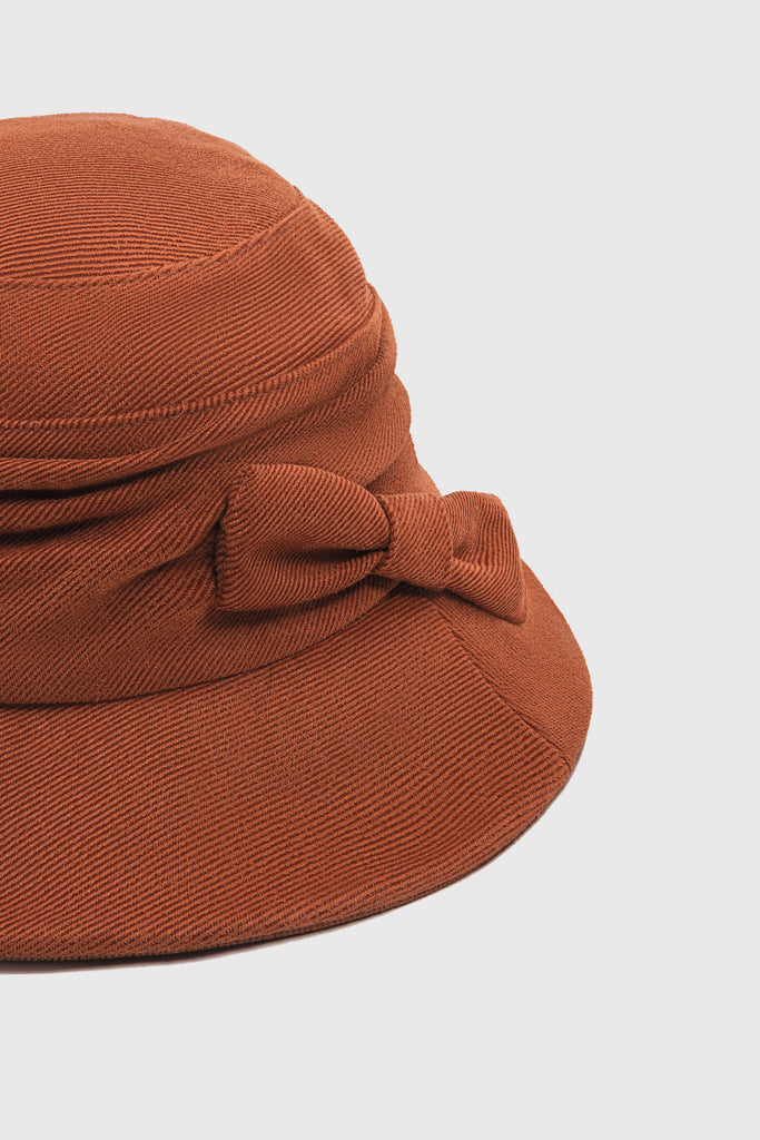 Bow-Trimmed Wide Brim Bucket Hat - Babeyond UK