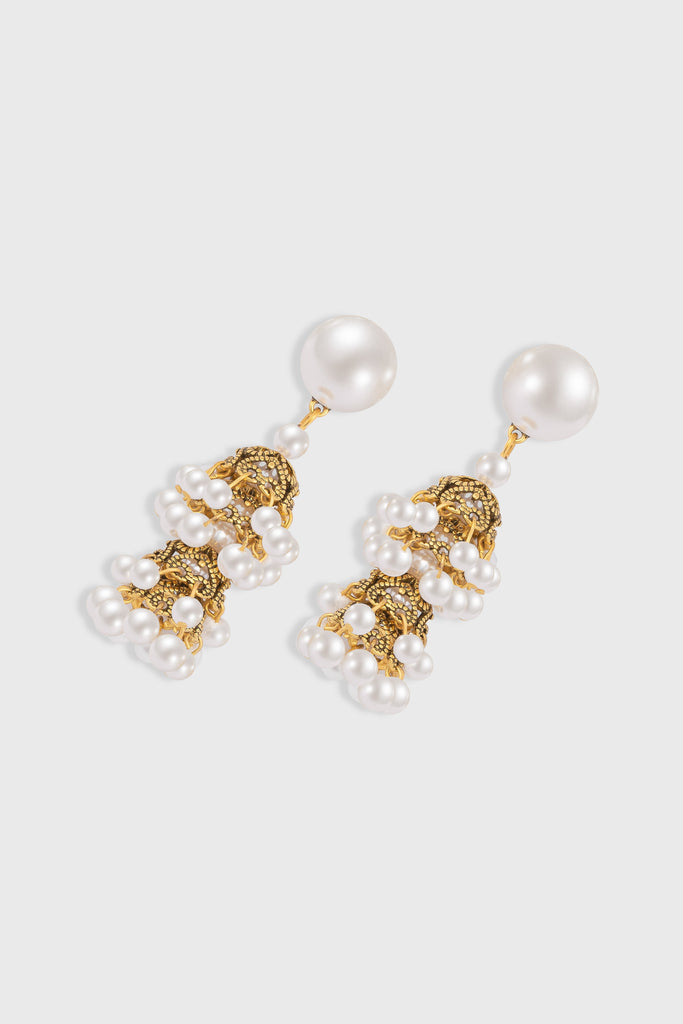 Vintage Baroque Pearl Cutout Earrings - Babeyond UK