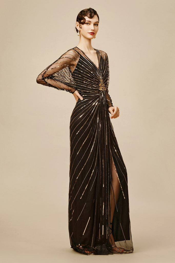 Zouzou Crystal-Encrusted Evening Gown - Babeyond UK