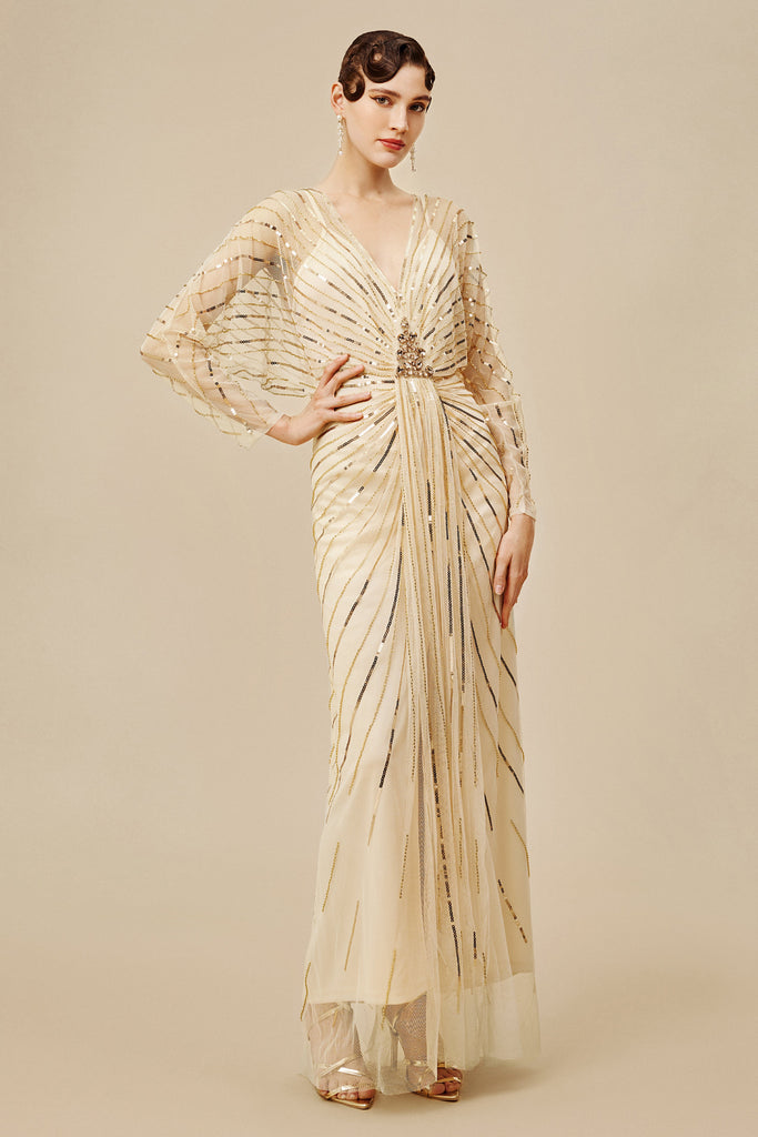 Zouzou Crystal-Encrusted Evening Gown - Babeyond UK