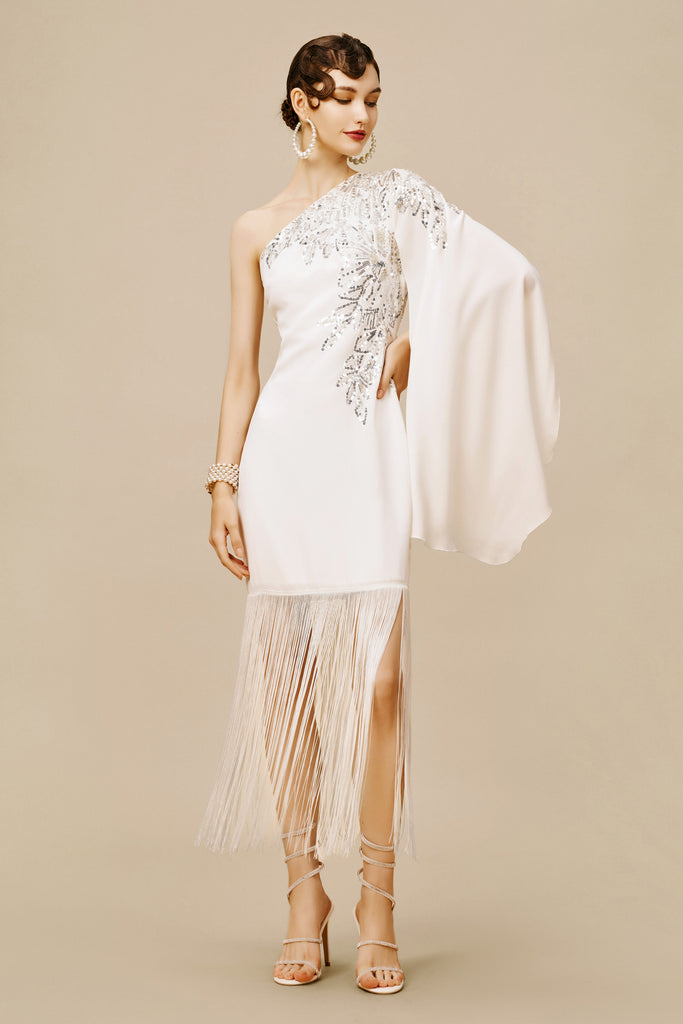 The Story of an Awakening Fringe Crape Evening Gown - Babeyond UK