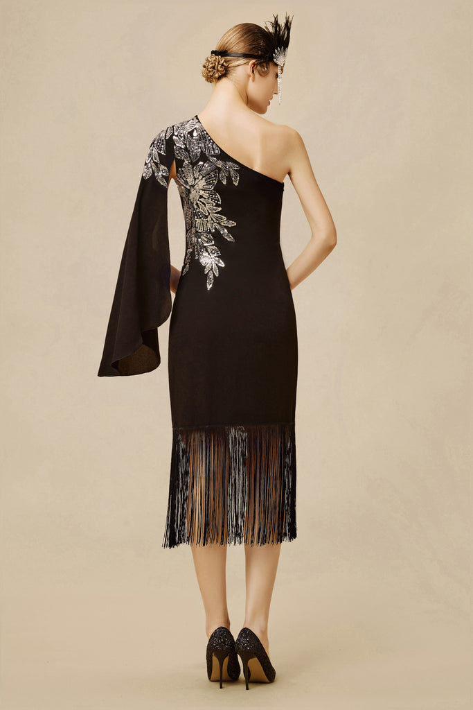 The Story of an Awakening Fringe Crape Evening Gown - Babeyond UK