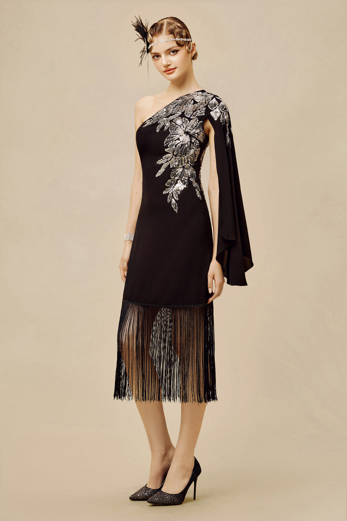 The Story of an Awakening Fringe Crape Evening Gown - Babeyond UK