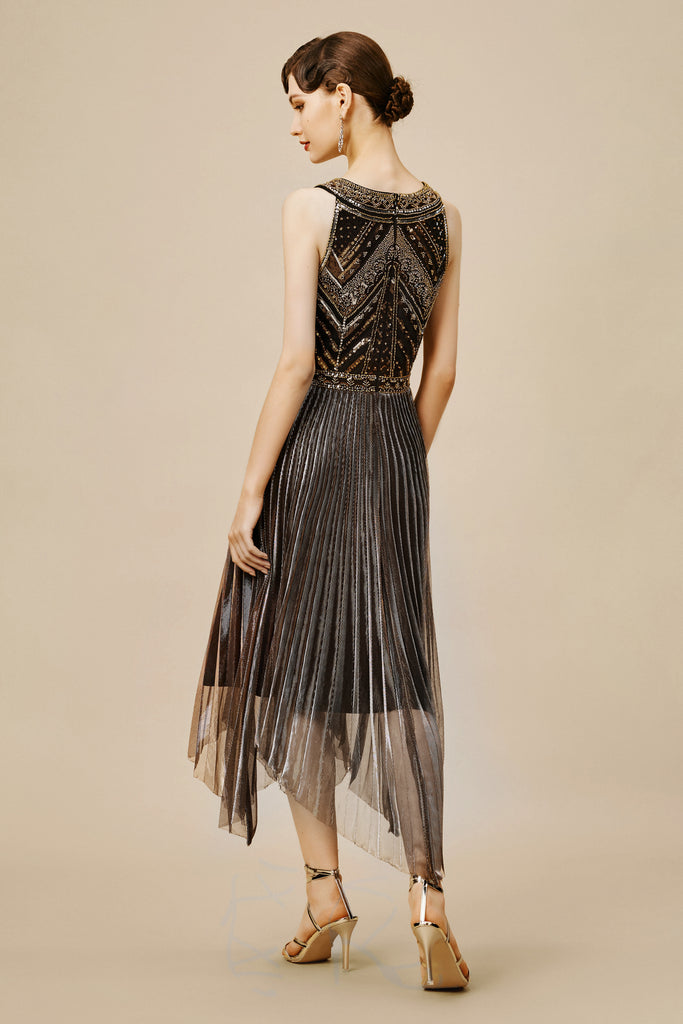 Zouzou Metallic Beading Flapper Dress - Babeyond UK