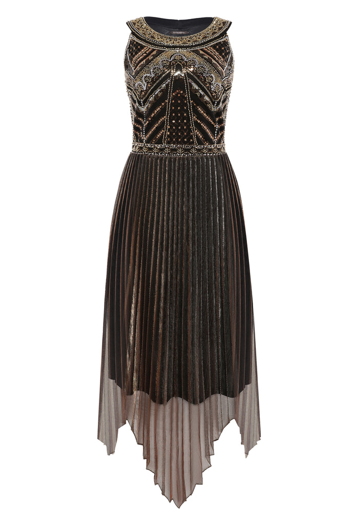 Zouzou Metallic Beading Flapper Plus Size Dress - Babeyond UK