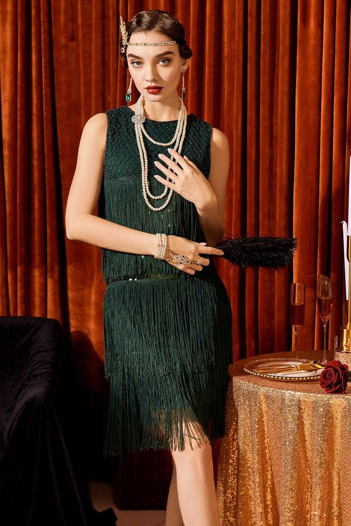 Tiered Tassel Vintage Gatsby Dress - Babeyond UK