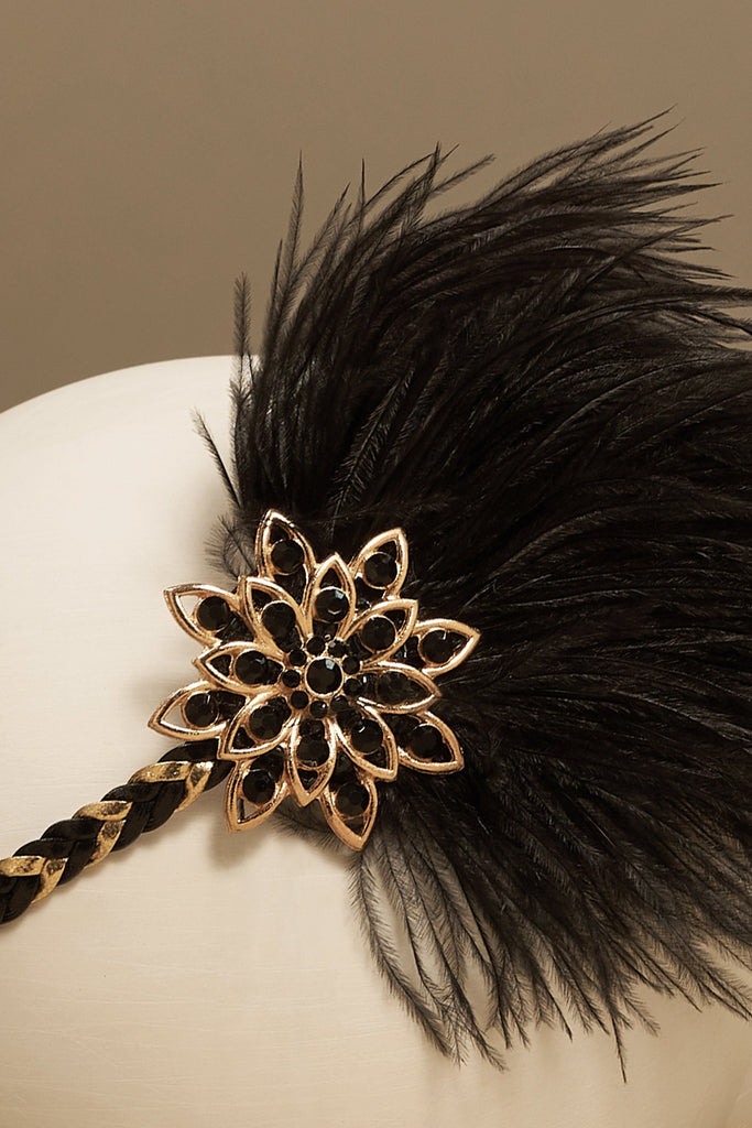 Vintage Ostrich Feather Headband - Babeyond UK