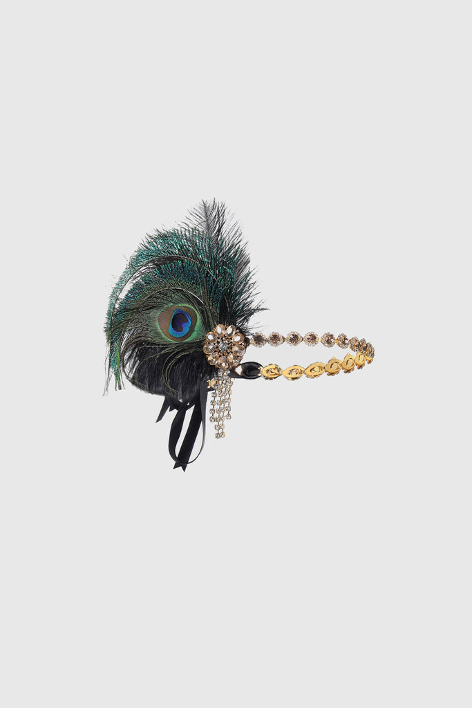 Vintage Rhinestone Peacock Headpiece - Babeyond UK