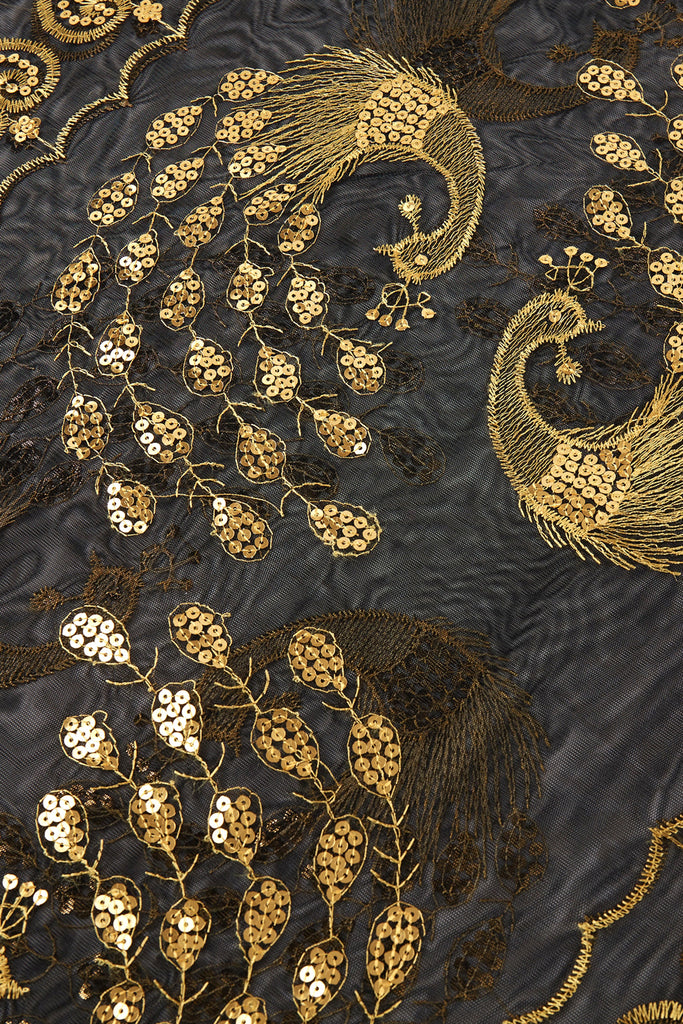 1920s Embroidered Sequin Peacock Shawl - Babeyond UK