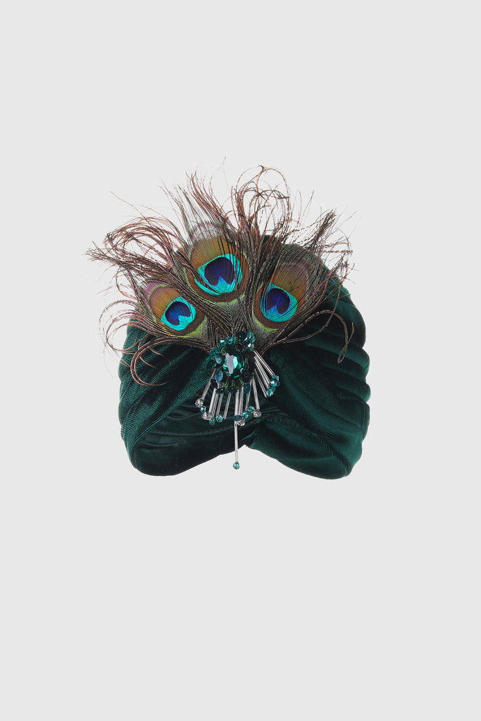 1920s Peacock Sequin Turban Hat - Babeyond UK