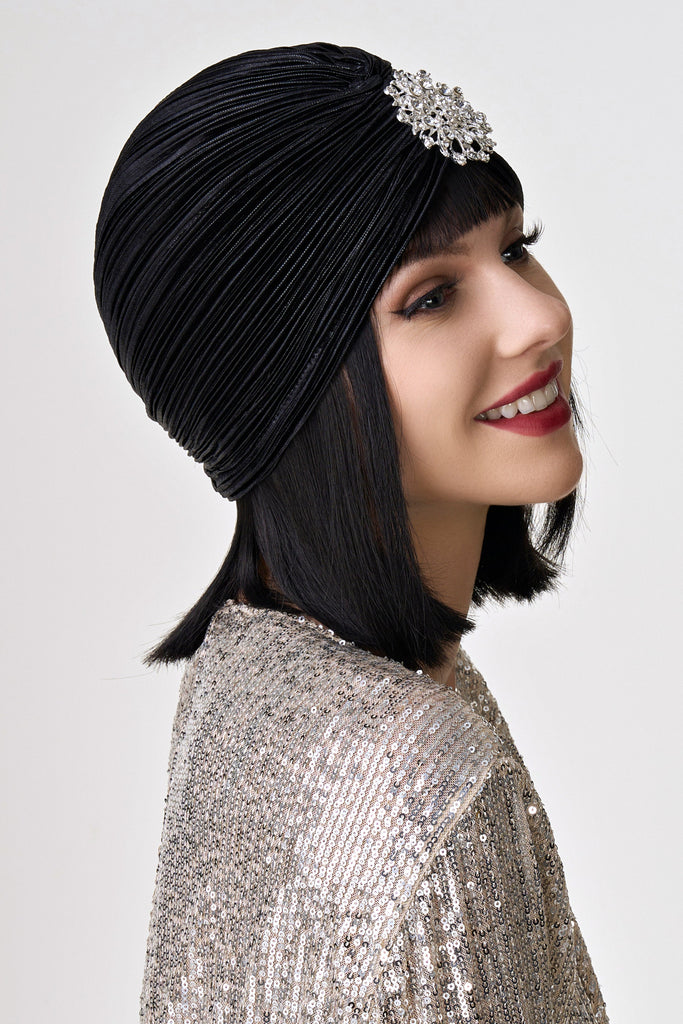 1920s Rhinestone Turban Hat - Babeyond UK