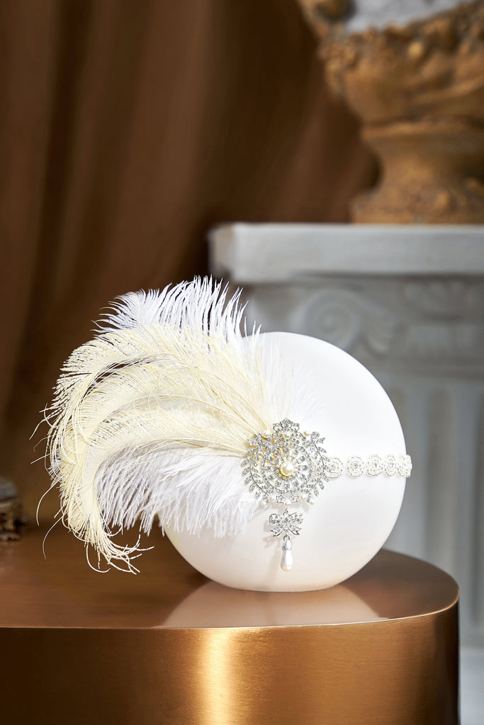 Fancy Embellished Feather Hairband - Babeyond UK