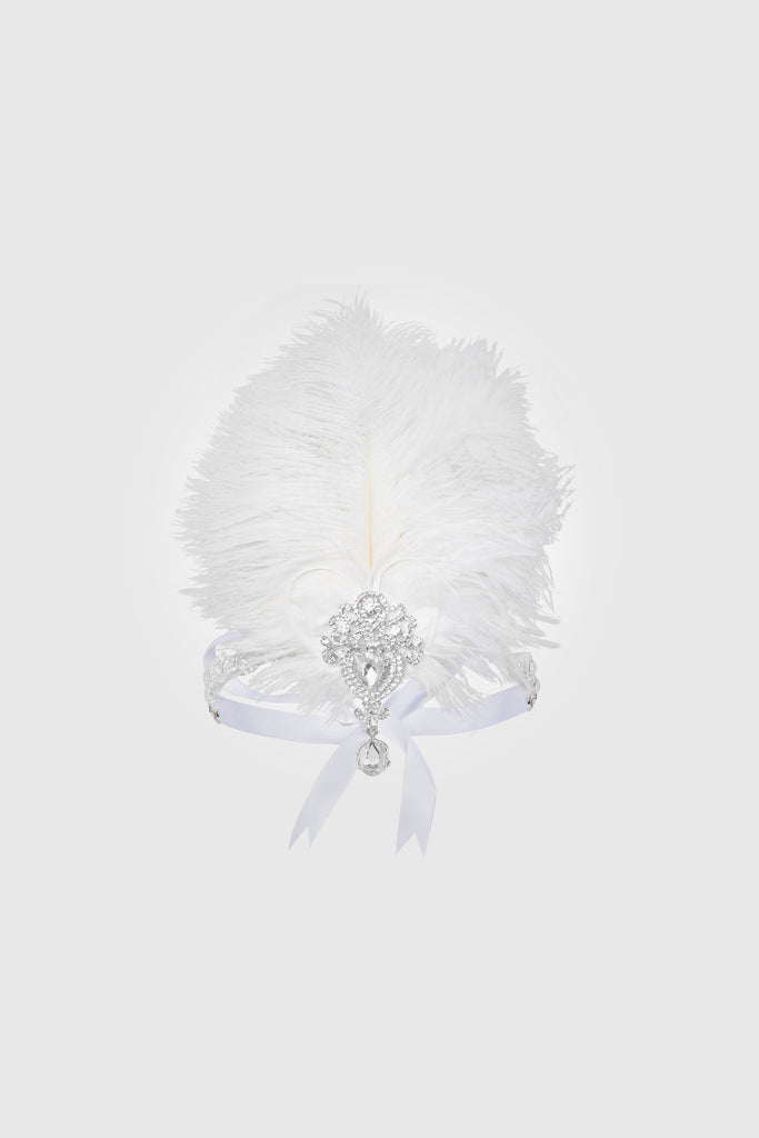 Retro Ostrich Feather Headband - Babeyond UK