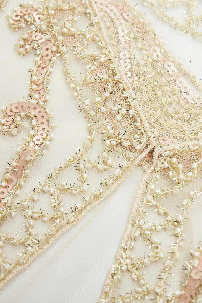 1920s Sequin Beaded Gatsby Shawl - Babeyond UK