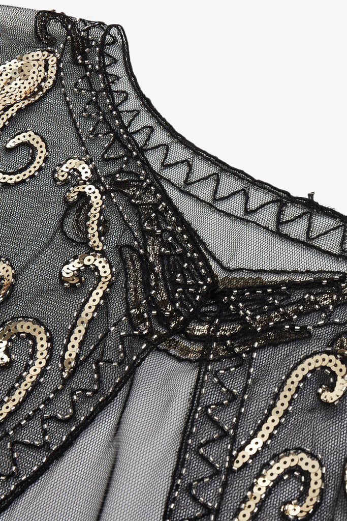 1920s Sequin Beaded Gatsby Shawl - Babeyond UK