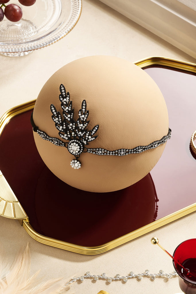 Rhinestone Studded Leaf Hairband - Babeyond UK