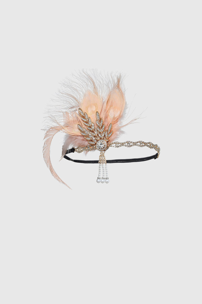 Rhinestone Leaf Feather Headpiece - Babeyond UK