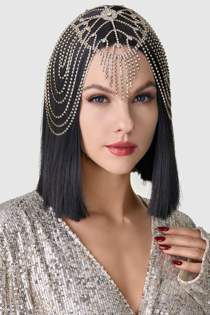 Rhinestone Chain Cage Headpiece - Babeyond UK