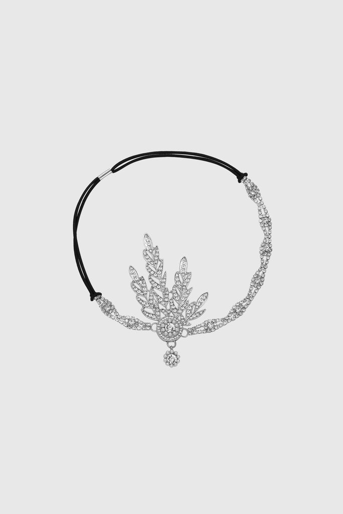 Rhinestone Studded Leaf Hairband - Babeyond UK