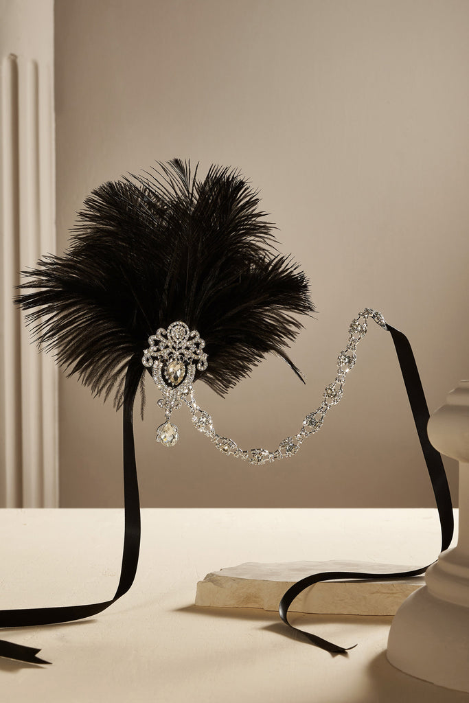 Retro Ostrich Feather Headband - Babeyond UK