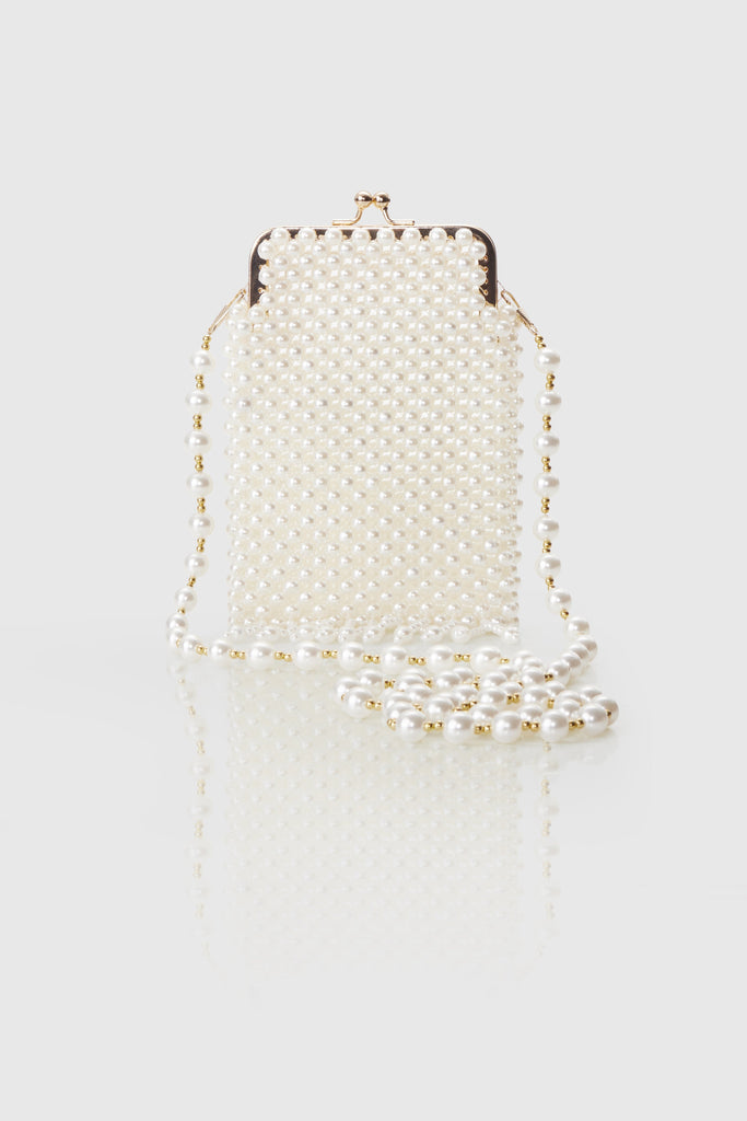 Vintage White Pearl Evening Clutch - Babeyond UK