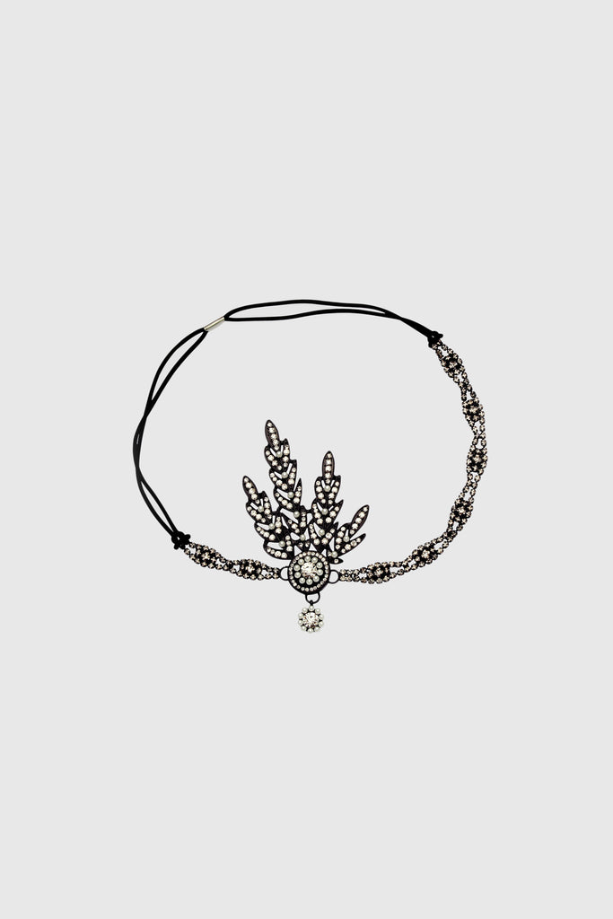 Rhinestone Studded Leaf Hairband - Babeyond UK