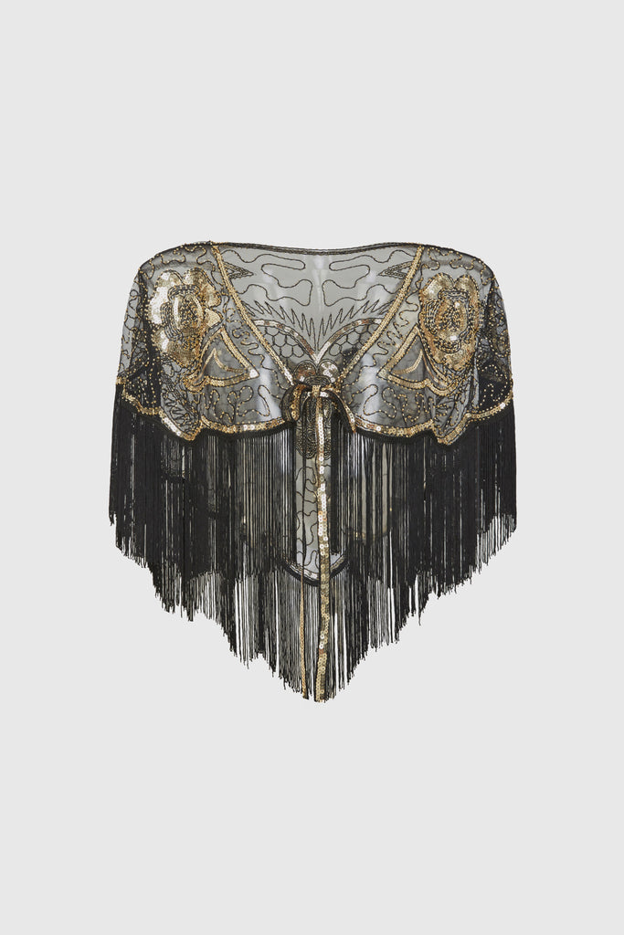 1920s Beaded Sequin Gatsby Shawl - Babeyond UK