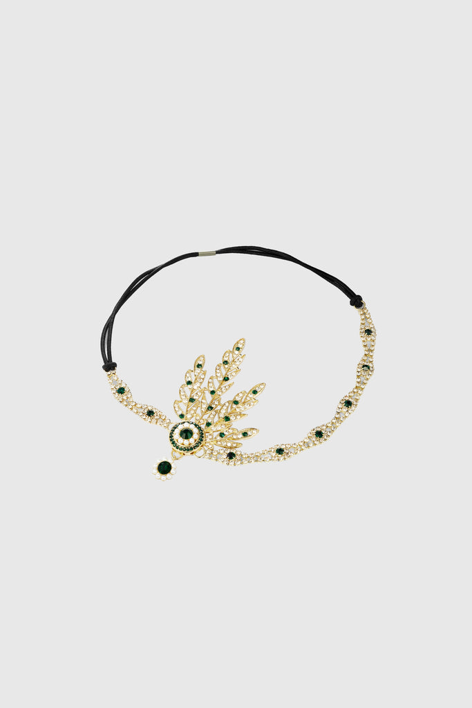 Rhinestone Studded Leaf Hairband - Babeyond UK