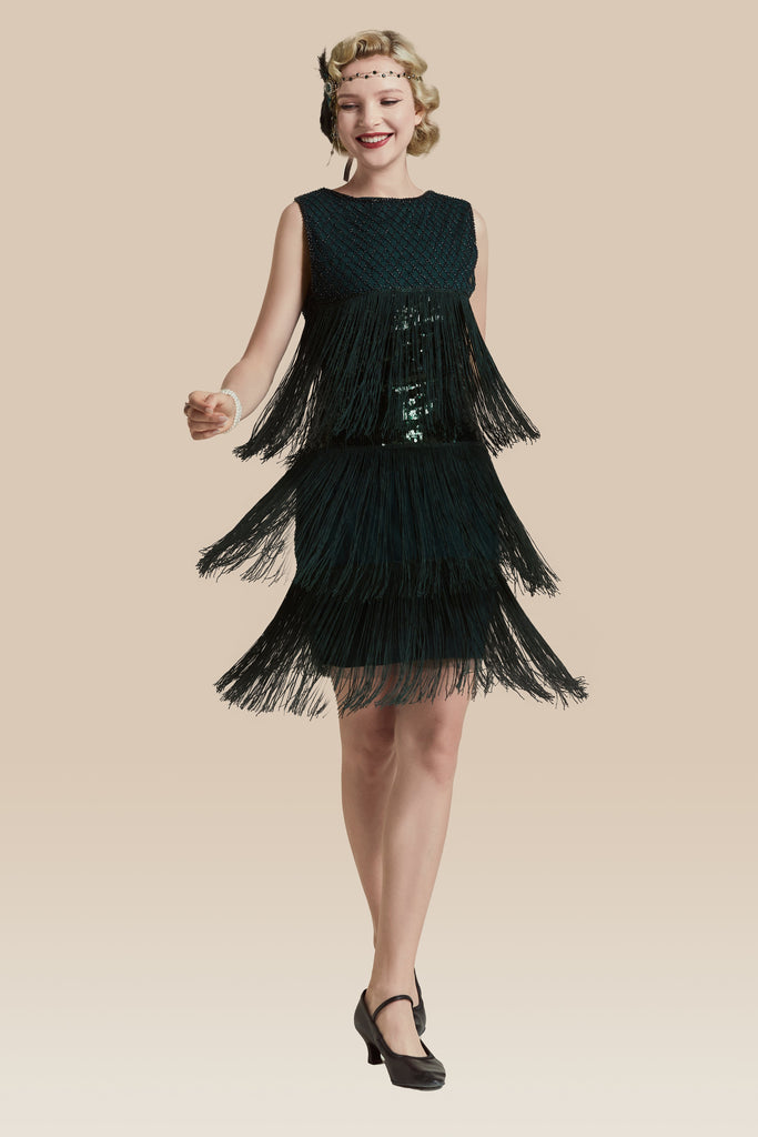 Tiered Tassel Vintage Gatsby Dress - Babeyond UK