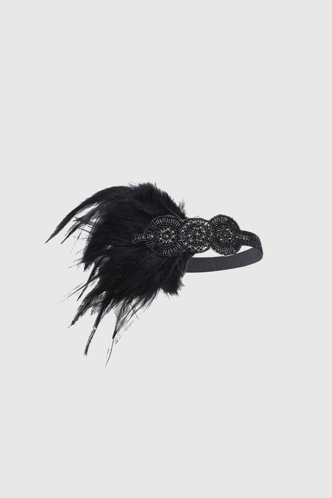 Crystal Studded Feather Headband - Babeyond UK