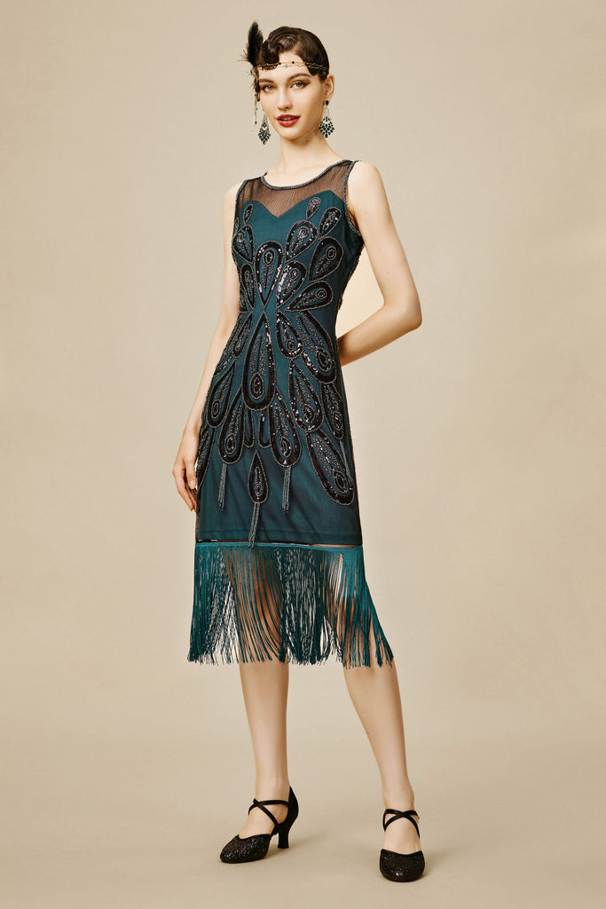 La Revue Nègre Peacock Tassel Flapper Dress - Babeyond UK