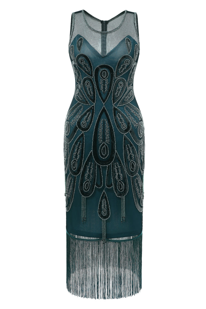 La Revue Nègre Peacock Tassel Flapper Dress - Babeyond UK