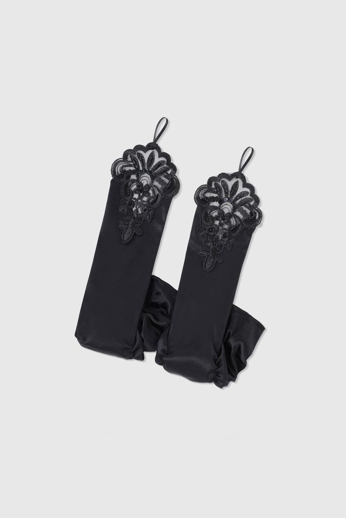 15'' Finger Loop Satin Stretchy Gloves - Babeyond UK