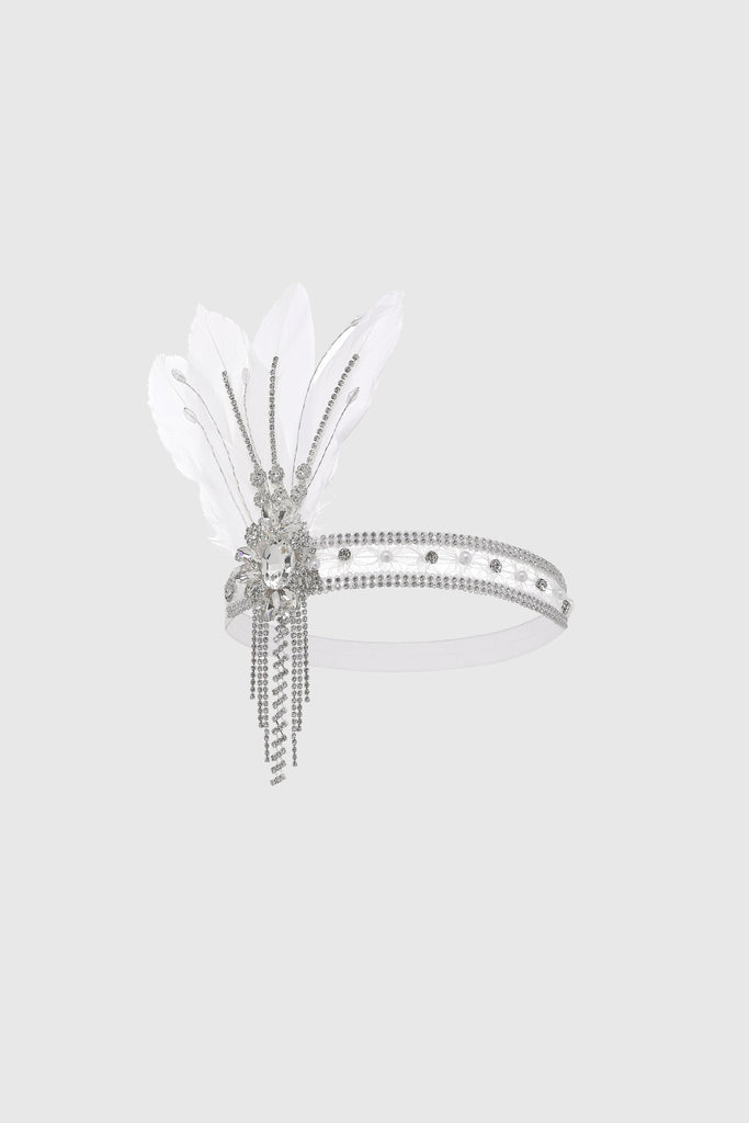 Gorgeous Rhinestone Feather Headpiece - Babeyond UK