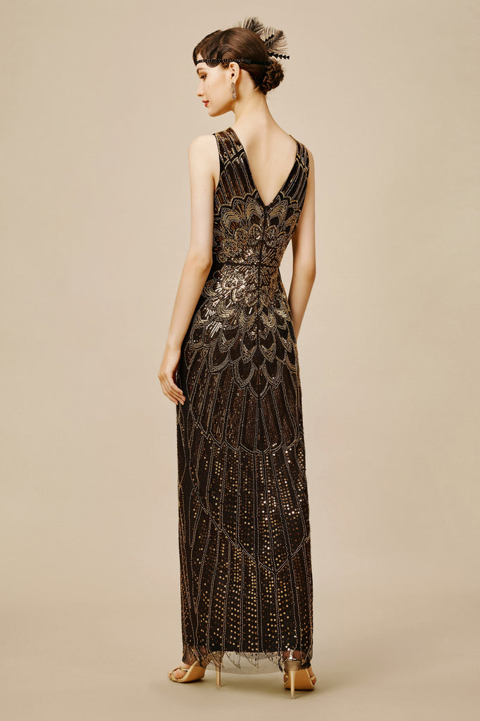 La Revue Nègre Beaded Hem Evening Gown - Babeyond UK