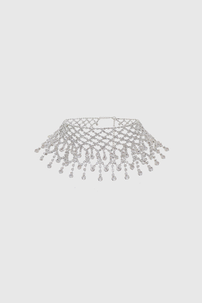 Layered Rhinestone Choker Necklace - Babeyond UK