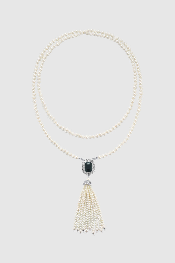 Luxurious Gem Pearl Tassel Necklace - Babeyond UK