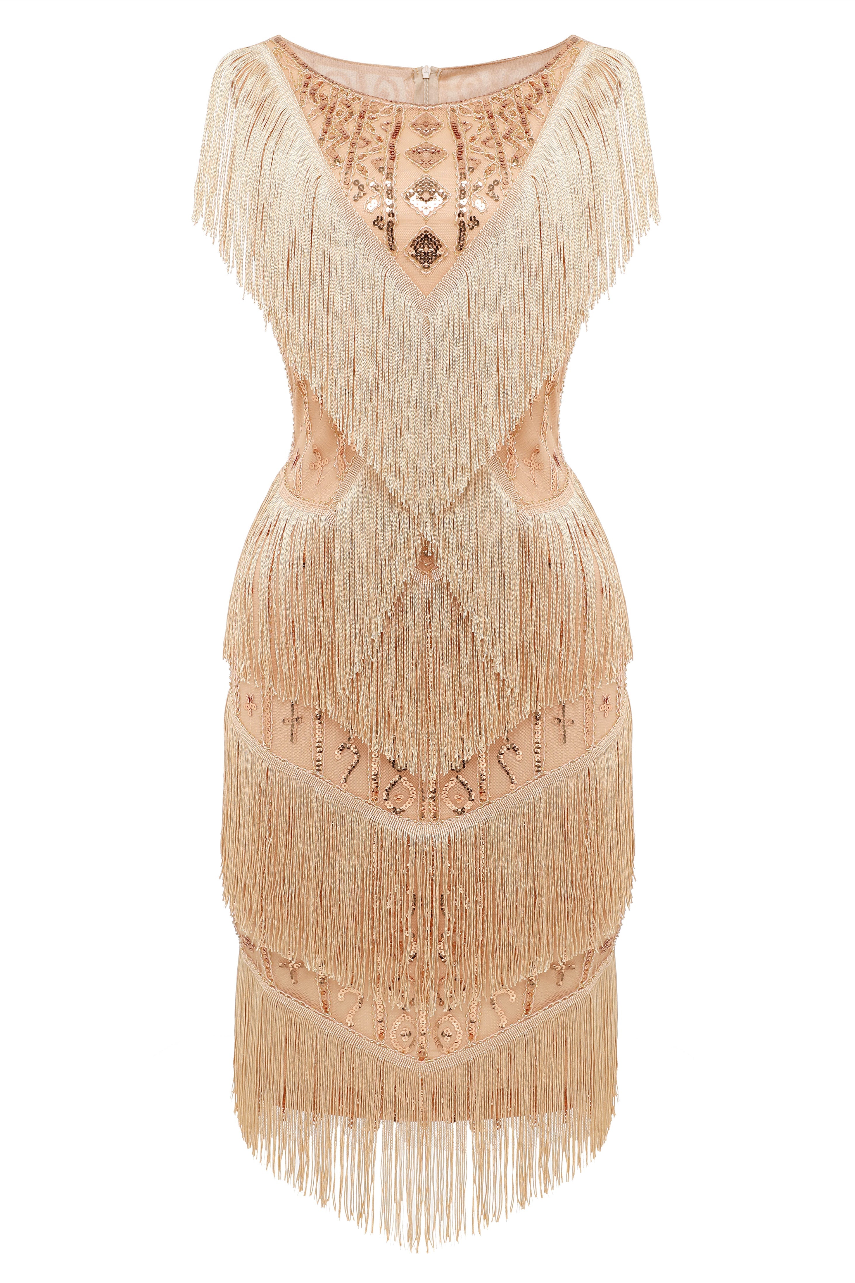 sequin flapper dress uk Dreamyannie Women Flapper Dress Ivory Cape Sleeves Sequin Fringe 1920s Dress Dreamyannie UK