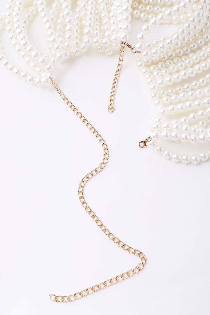 Sophisticated Pearl Body Chain Beaded Shawl - Babeyond UK