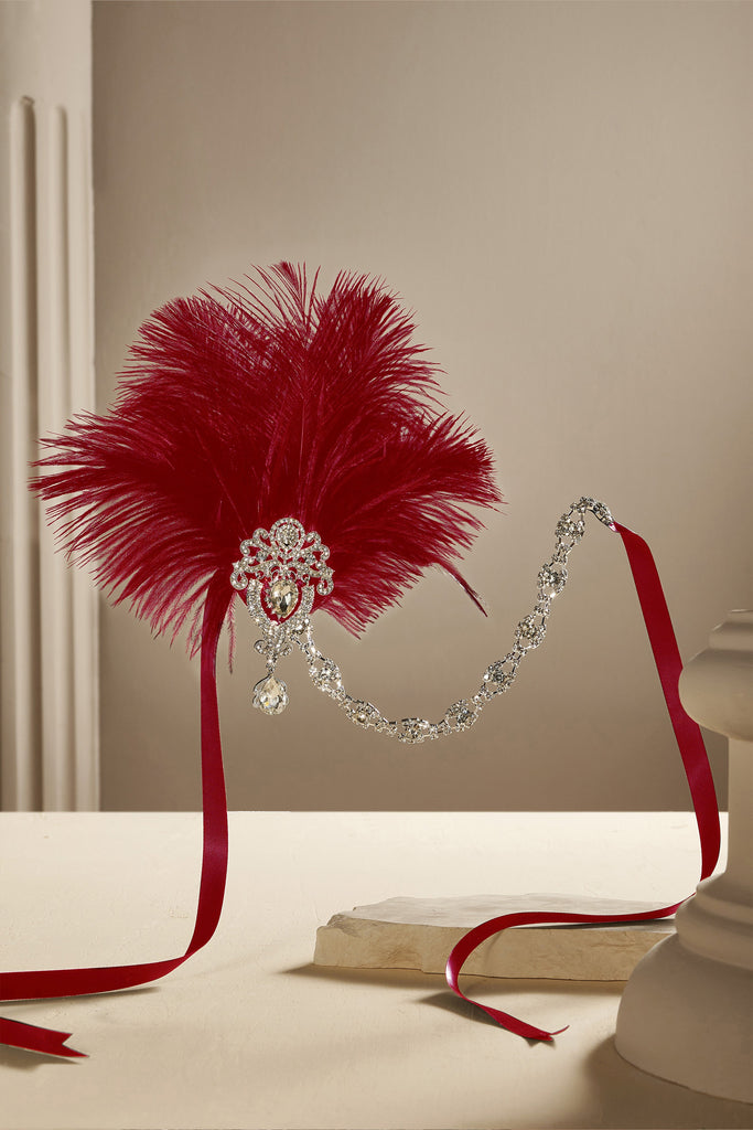 Retro Ostrich Feather Headband - Babeyond UK