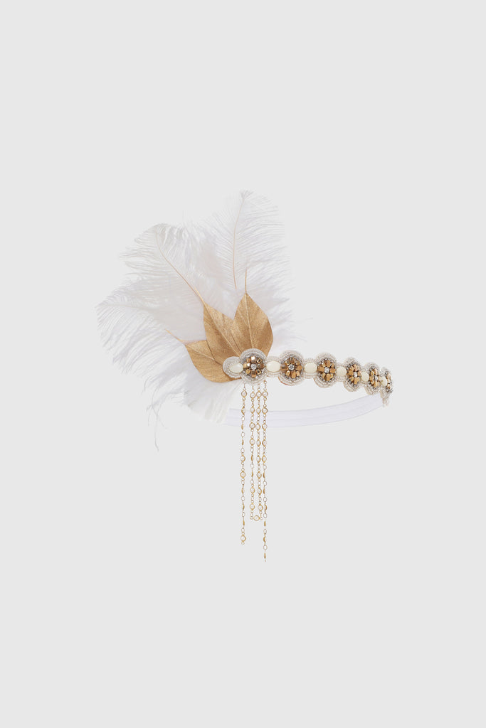 Roaring 20s Leaf Feather Headband - Babeyond UK