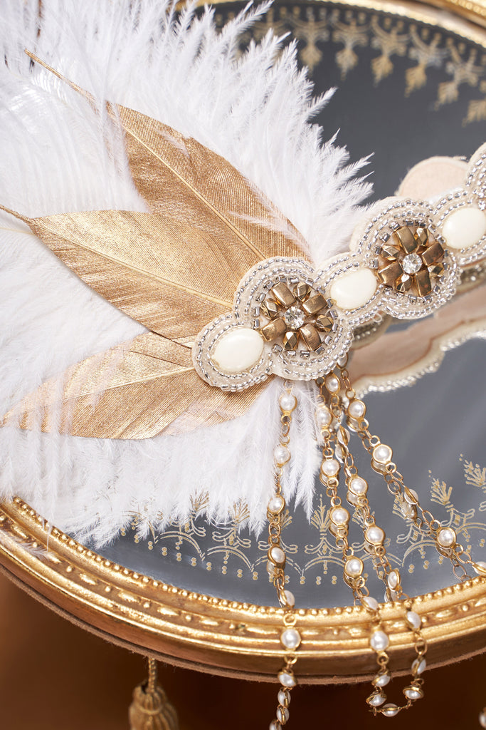 Roaring 20s Leaf Feather Headband - Babeyond UK