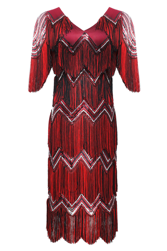 Shimmering Tiered Fringe Sequin Dress - Babeyond UK