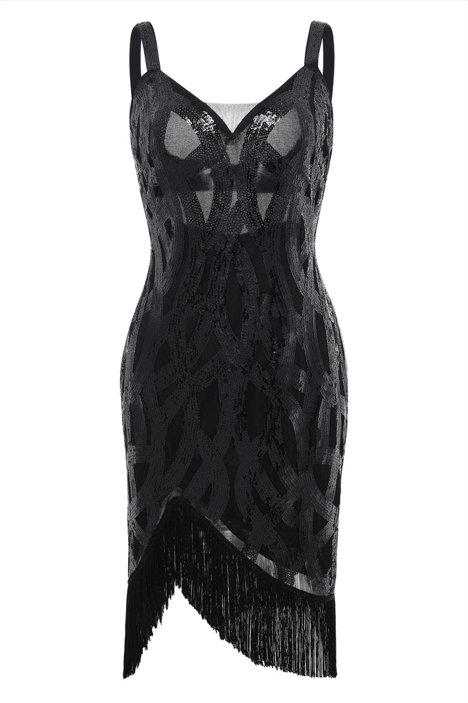 Thick Strap Sheer Scoop Neck Dress - Babeyond UK